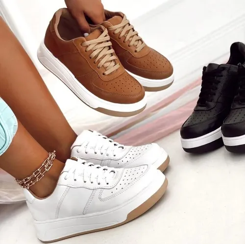 Zapatillas Zapato Mujer Sneaker Urbana Plataforma Moda Nude