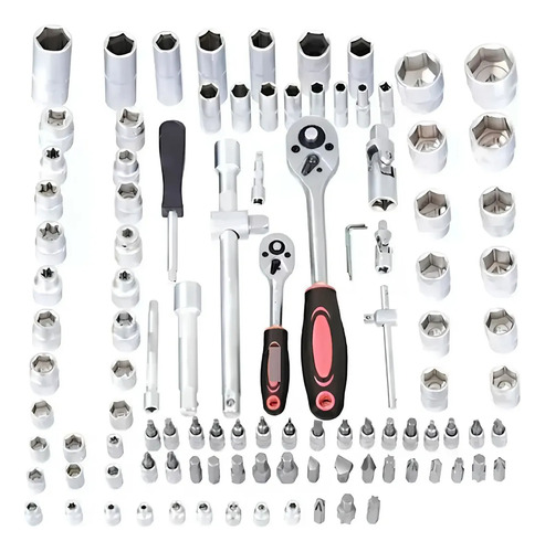 Kit De Herramientas Combinado Llave Tubos 108 Piezas Maletín Azul