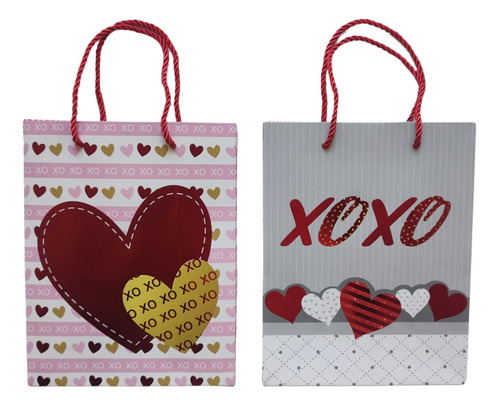 Bolsa De Regalo Amor San Valentin Chica Lote 12 Pzas Glitter