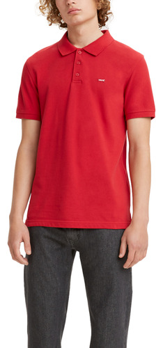 Polo Hombre Lisa Logo Rojo Levis 35883-0006