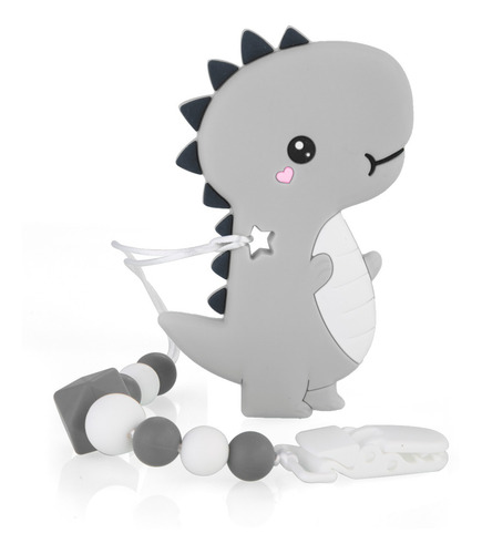 Imagen 3 de 6 de Bebé Bebé Libre De Bpa Silicona Mordedor Dinosaurio Juguete