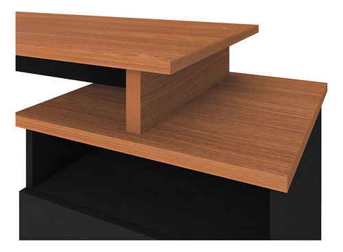 Mesa Escrivaninha Estilo Industrial Flex Lux A06 - Mpozenato Cor Freijó/Preto