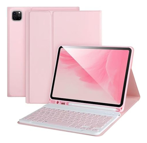 Funda Con Teclado Rosado Para iPad Pro 11 M4 2024 Español