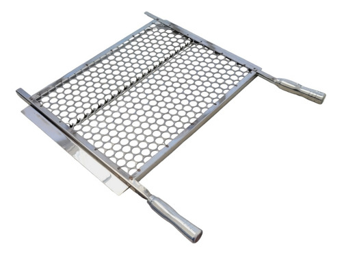 Grelha Churrasco Moeda 66x40cm Inox E Cabo Aluminio