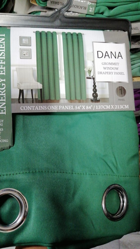 2 Cortinas Blackout Cn Aislamiento Térmico Color Verde