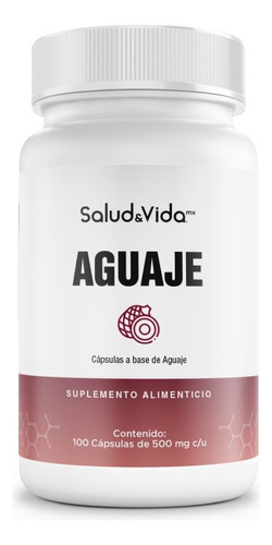 Aguaje Natural Peruano 1500 mg por porción (3 al día) | 100 Cápsulas | S&V | Sin Gluten y Sin OMG