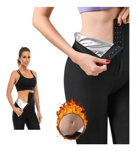 Bermudas Fitness Con Cinturón Efecto Quemador De Grasa Sauna