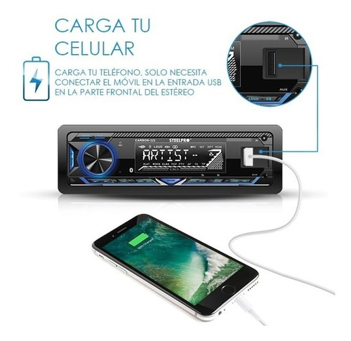 Imagen 2 de 7 de Steelpro Kit Autoestereo Bluetooth Y Bocinas 6.5 Usb-sd Card