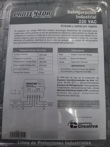 Imagen 2 de 2 de Protector De Voltaje Cable Cable 220 Marca Protector