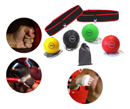 Boxeo Ball Diadema Mma Para Niños 2 Diadema 4 Pelota