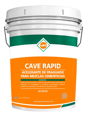 Cave Rapid - Acelerante De Fraguado, Balde De 20 Lt