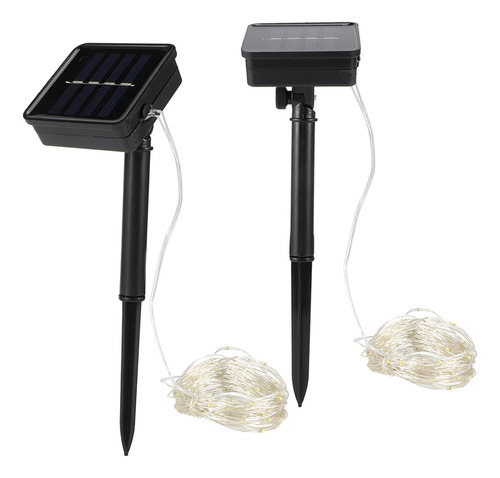 Cadena Led De 10 M/32,8 Pies, 100 Led, Cable De Cobre Solar