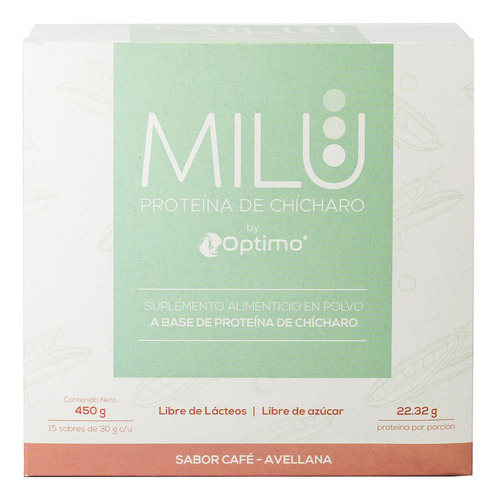 Milu | Proteína De Chícharo Orgánico | 15 Sobres Con 30g Sabor Café-avellana