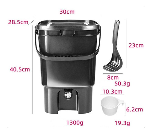Contenedor De Abono De Barril De Fermentación De 21 Negro