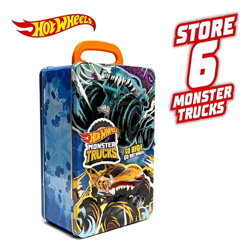 Hot Wheels - Lata Guarda Monster Trucks - Espacio Regalos