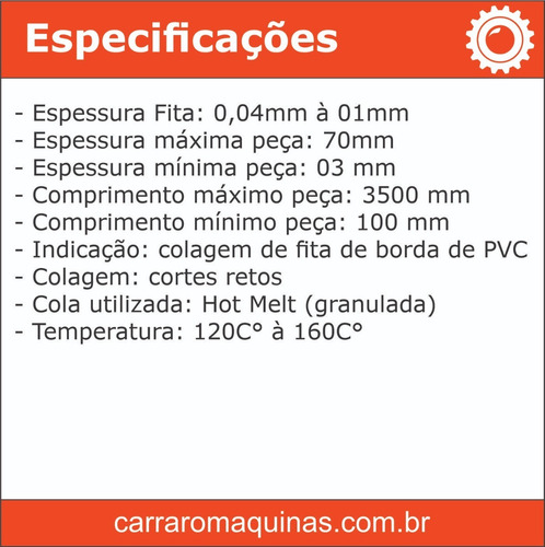 Imagem 2 de 10 de Coladeira De Bordas Manual Minelli H-1100 220v Marcenaria
