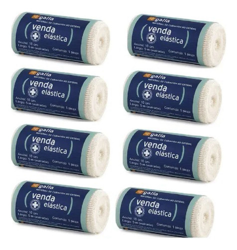Galia Venda Elastica 10 Cm X 5 Mts Galia Con 12 Rollos Blanco