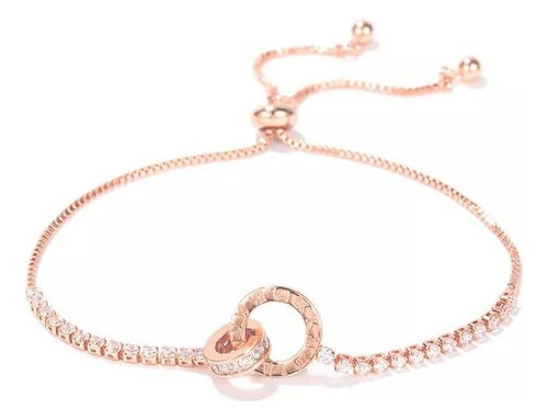 Pulsera De Tenis Romano Chapado En Oro De 14k