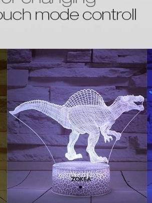 Dinosaurio 3d Juguete Que Cambia Luces 7 Colores 