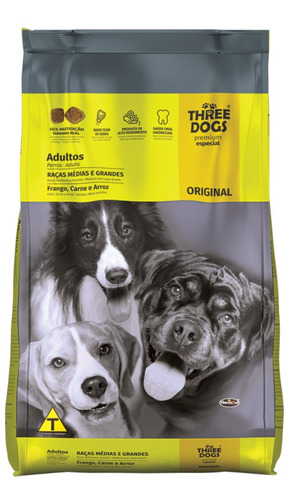 Three Dogs Adultos Raz. Medianas Y Grandes 3kg