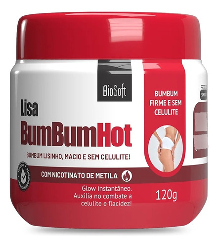  Creme Redutor De Celulite Lisa Bumbum Hot Bio Soft Fragrância Suave