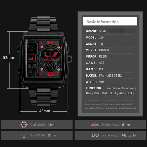 Relojes Electrónicos De Fecha Impermeables De Lujo Skmei