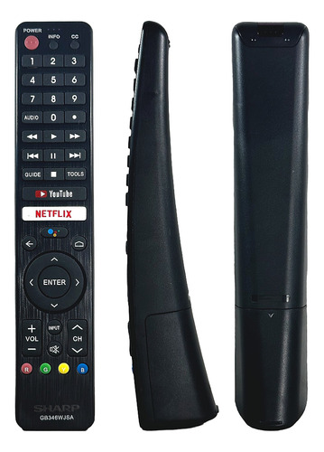 Control Remoto Sharp Smart Tv Gb346wjsa Netflix + Funda Pila