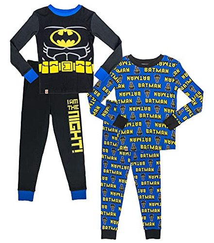 Juego De Pijama Lego Batman Boys 2 Por 1 De Algodón, Talla 8