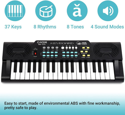 Imagen 5 de 7 de Teclado Órgano Musical C/ Micrófono 37 Teclas 8 Tonos Bd373