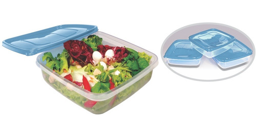 Contenedor Recipientes P Alimentos Set  X3 , 2350 Ml