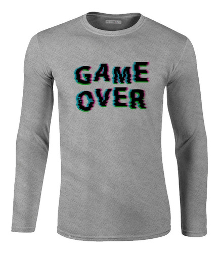 Camiseta Manga Larga Game Over Video Juego Inp Hombre Ikl