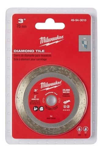 Disco de diamante de azulejo de 3 polegadas 49943010 Milwaukee