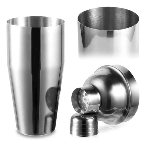 Coctelera Shaker Acero Inoxidable Utensilios Bar 550ml 2 Pzs