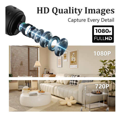 Mini Cámara Oculta Inalámbrica Wifi Hd 2025 Para Hogar Oscuro
