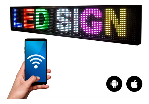 Cartel Led Programable Wifi Celular Vidriera Multicolor Rgb