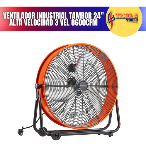 Ventilador Industrial Tambor 24 Alta Velocidad 3vel 8600cfm