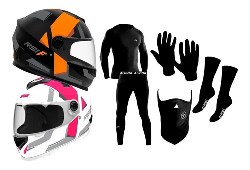 Casco Integral Hawk Rs1f Kit Termico Completo Pra Piel Cuo