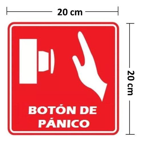 Kit 5 Señalamientos Botón De Pánico 20x20cm