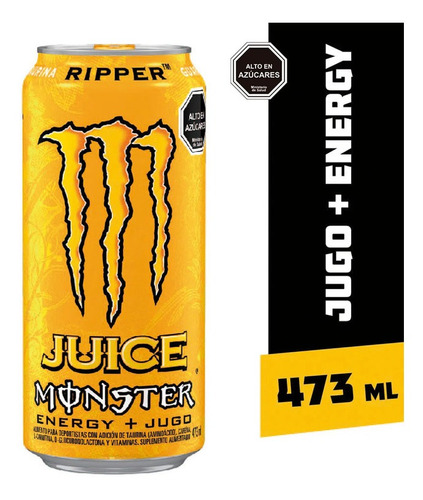 Bebida Energetica Monster 473cc Energy+jugo(6 Unidad )-super