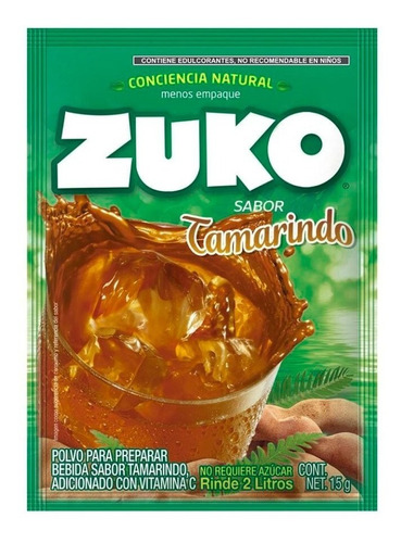 Jugo En Polvo  Zuko Sabor Tamarindo 15 Gr