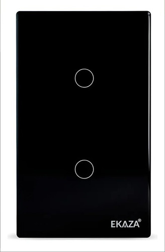 Interruptor Ekasa Zigbee 2 Botões Smart Touch Alexa Preto