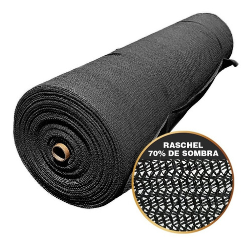 Imagen 1 de 10 de Malla Sombra Raschel Negra Rollo 70% 4.20x50 Mts