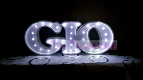 Imagen 4 de 10 de Nombres Iluminados 3 Letras 35 Cm Polyfan Cartel Con Luces