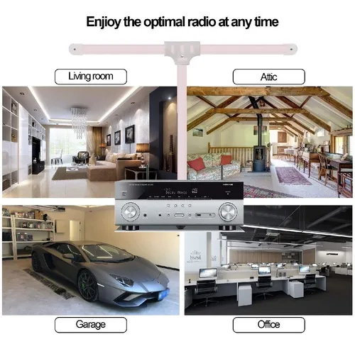 Antena Am Fm Para Interiores Ancable 300 Ohm + Kit Antena