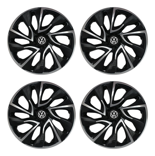 Jogo Carlota Esportiva 15 Ds4 Black Chrome Vw Golf Fox Polo