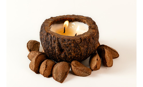 Vela Aromática Da Mata Com Essência De Breu Branco- Verobio Creme Ouriço De Castanha Breu Branco