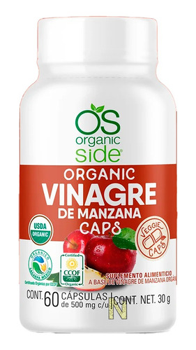 Vinagre De Manzana Orgánico (60 Caps) Organic Side