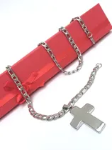 Comprar Cadena En Acero Quirúrgico Con Dije De Cruz Plateado Cadenas