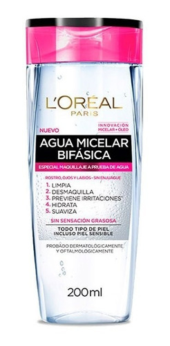 Agua Micelar Bifasica Loreal Desmaquillante Limpieza Facial