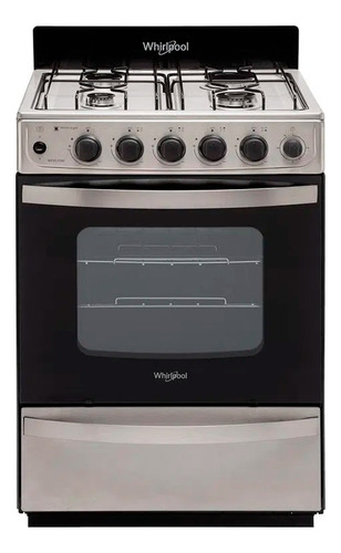 Cocina Whirlpool Multigas 56 Cm Inox 4 Hornallas Wfx57dw